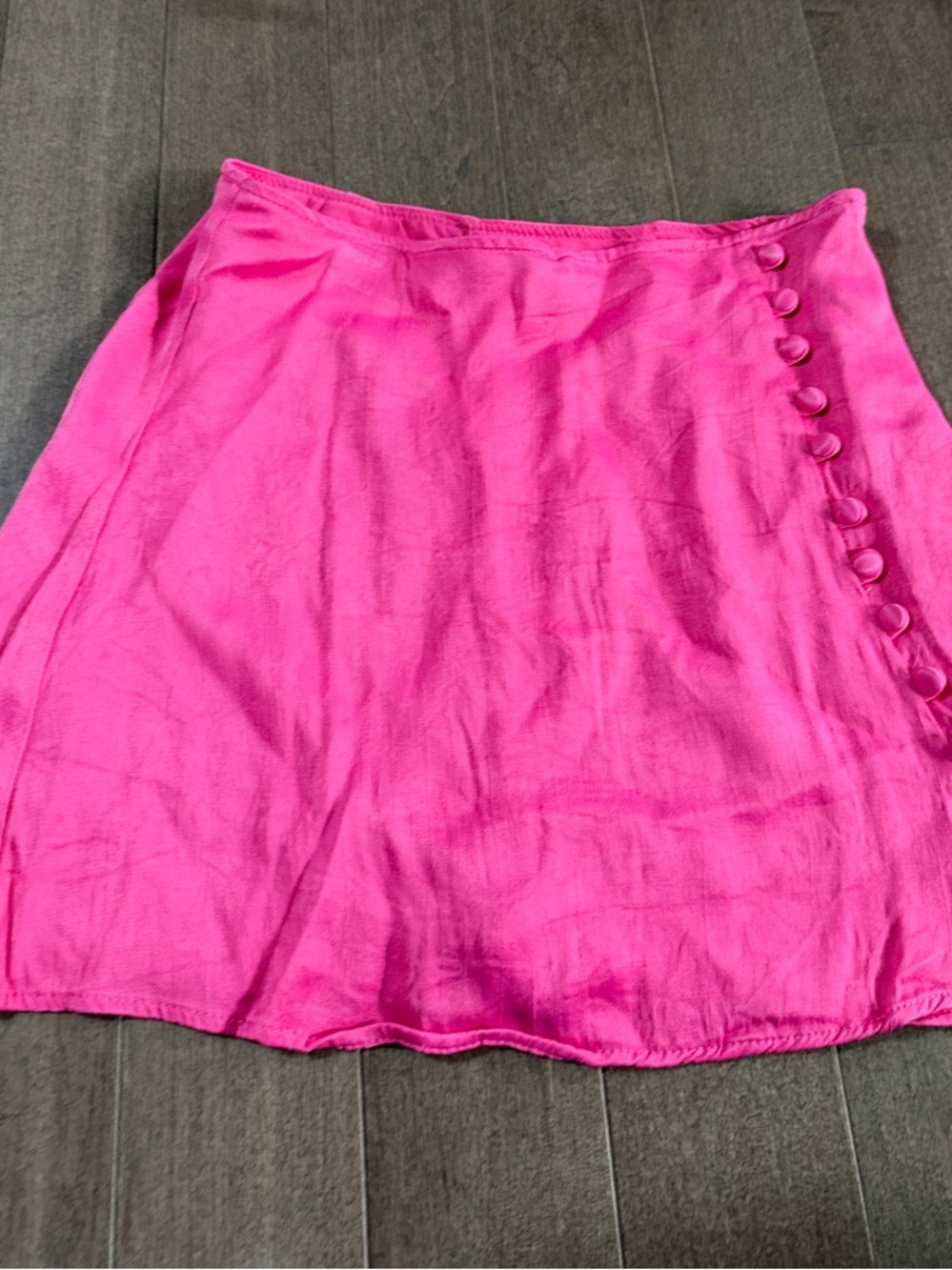 Zara Hot Pink Side-Button Mini Skirt